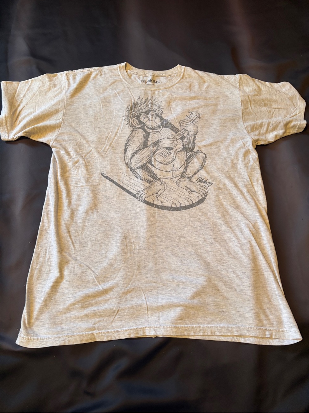 Graphic Monkey Ukulele Tee - Light Tan